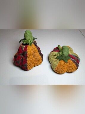 Patch Work Fabric Small Pumpkins Fall Farmhouse Decor